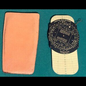 VTG. WWII AAF Dead Reckoning Flight Computer J. B. Carroll Type AN-5835-1 & Case